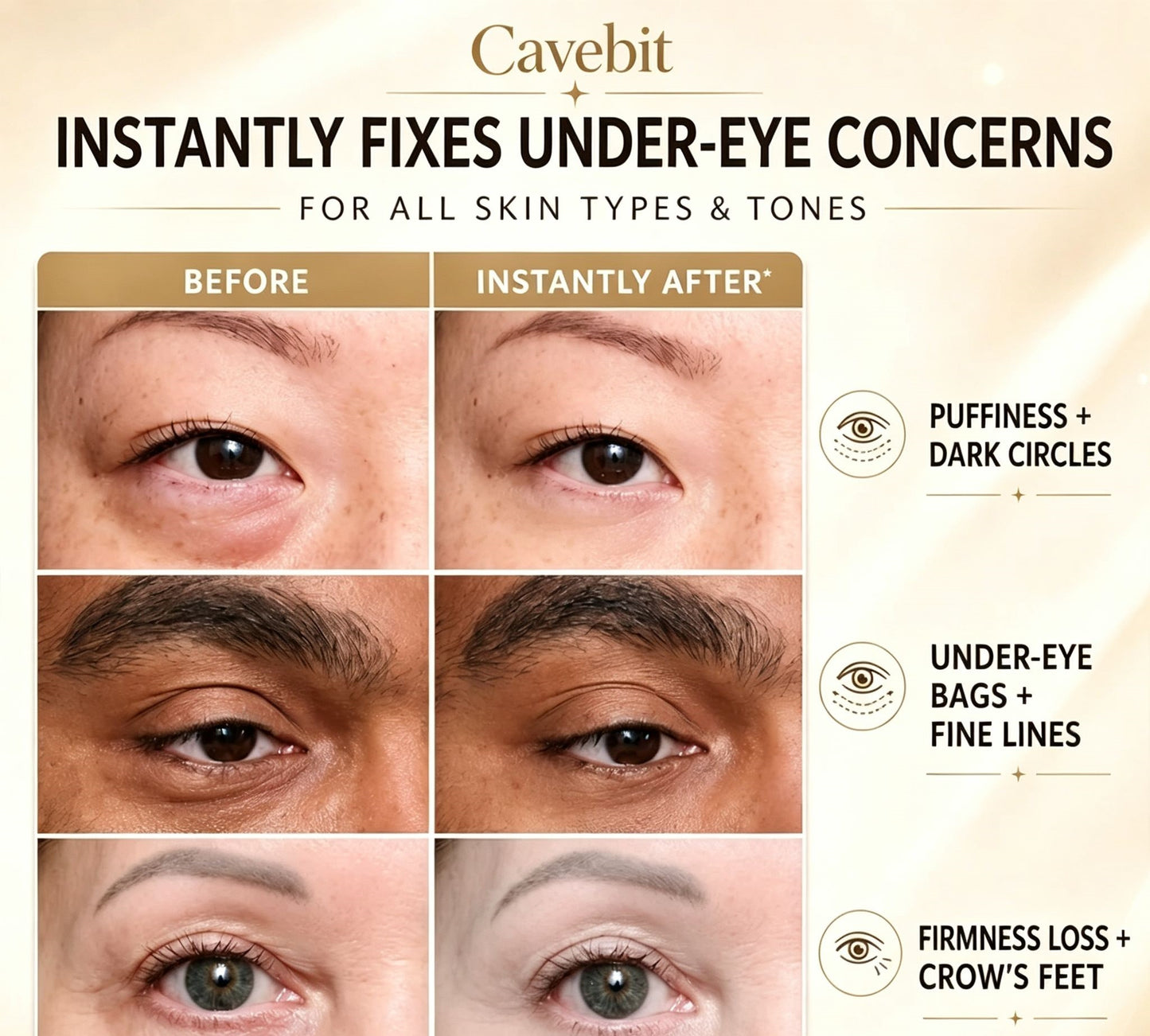Cavebit Instant Face Tightener – Visible Smoothing in 60 Seconds, Progressive Results in 18 Days