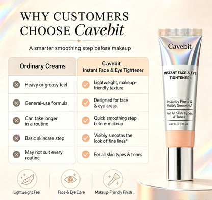 Cavebit Instant Face Tightener – Visible Smoothing in 60 Seconds, Progressive Results in 18 Days