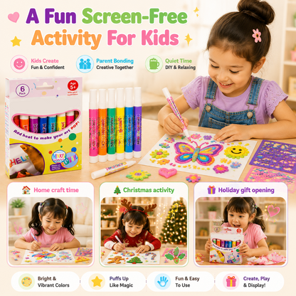 🔥HOT SALE 50% OFF🎁 Magic Puffy Pens for Kids – ✨3D Creative Drawing Art Set