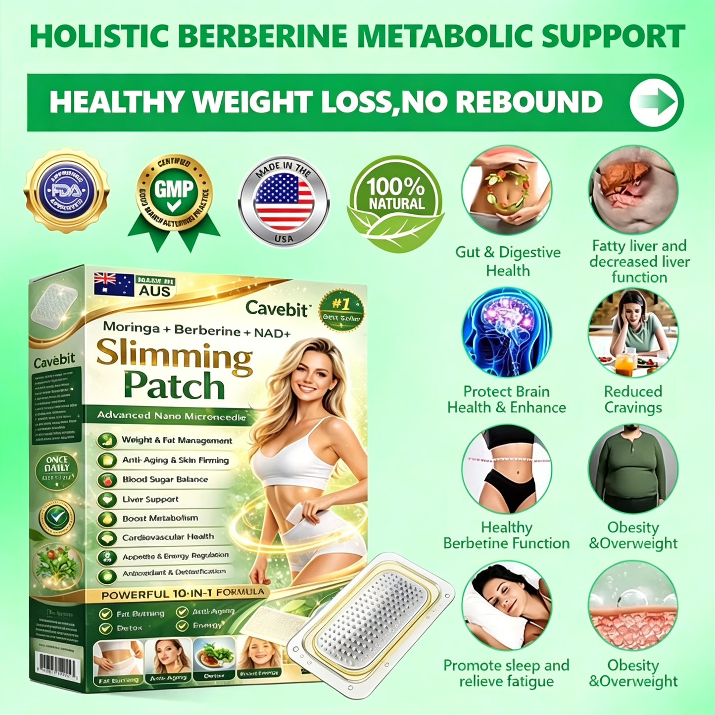 Cavebit® Berberine 6-in-1 Nano Patch – Advanced Wellness Support Formula